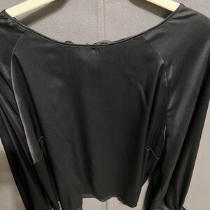 Eloquii Black Satin Blouse